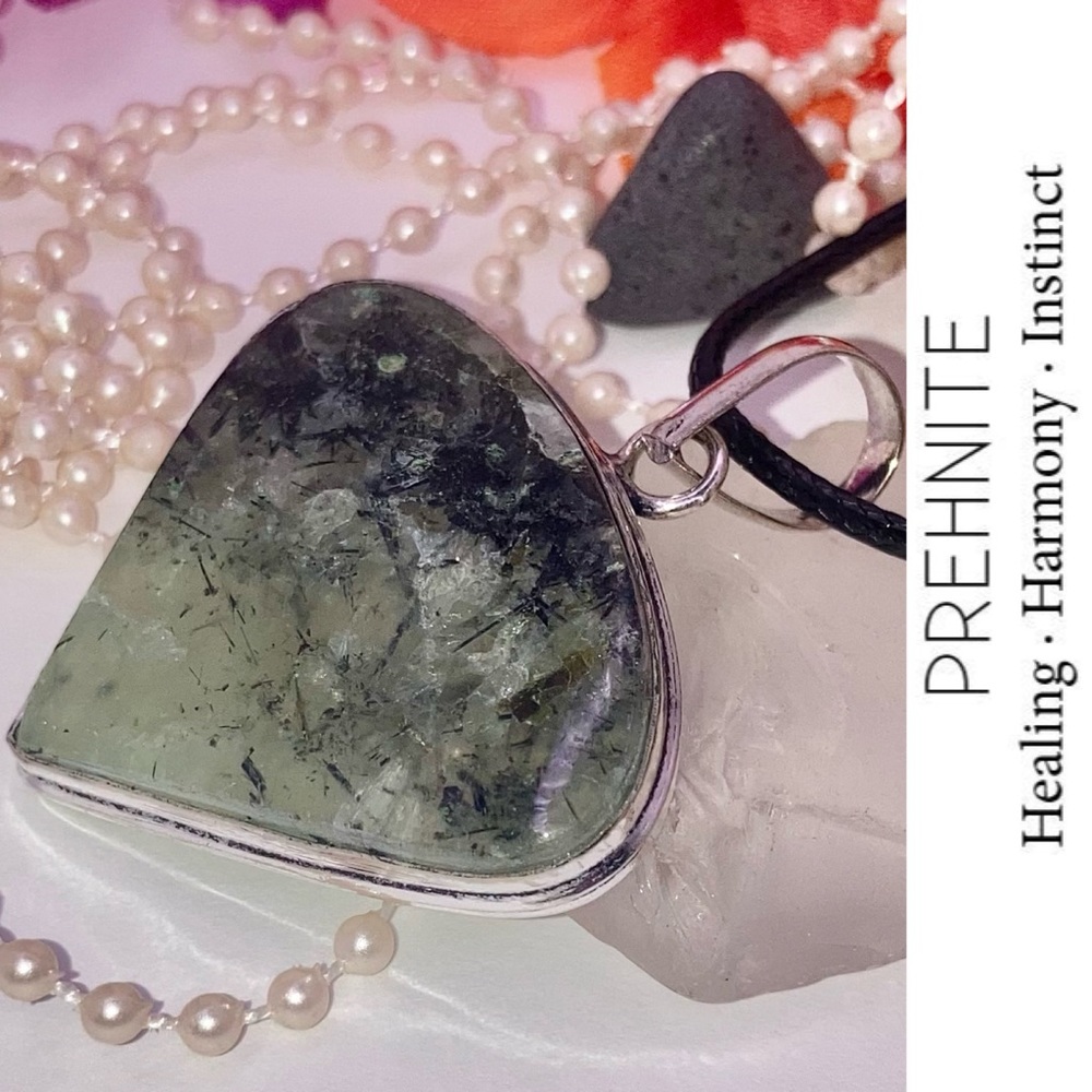 Moss Prehnite Gemstone Handmade Pendant